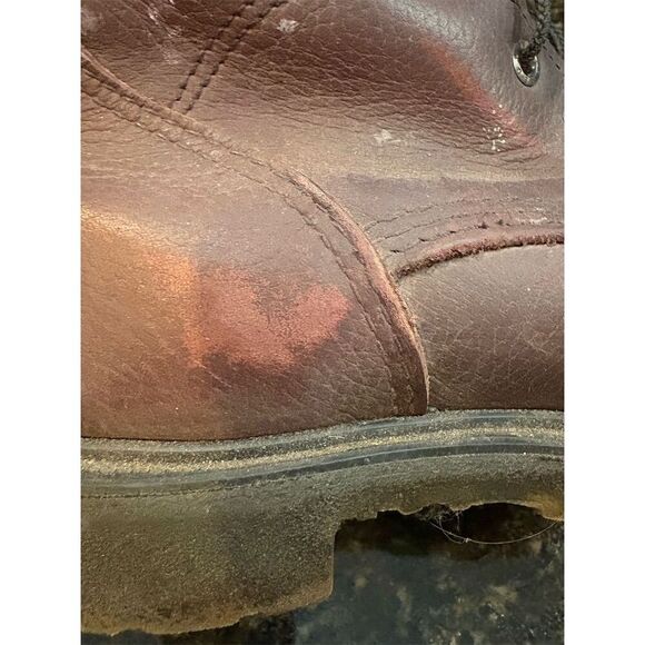 Red Wing Men's Brown Leather Combat Work Boots Size 9 Lace-Up Durable - Picture 9 of 13